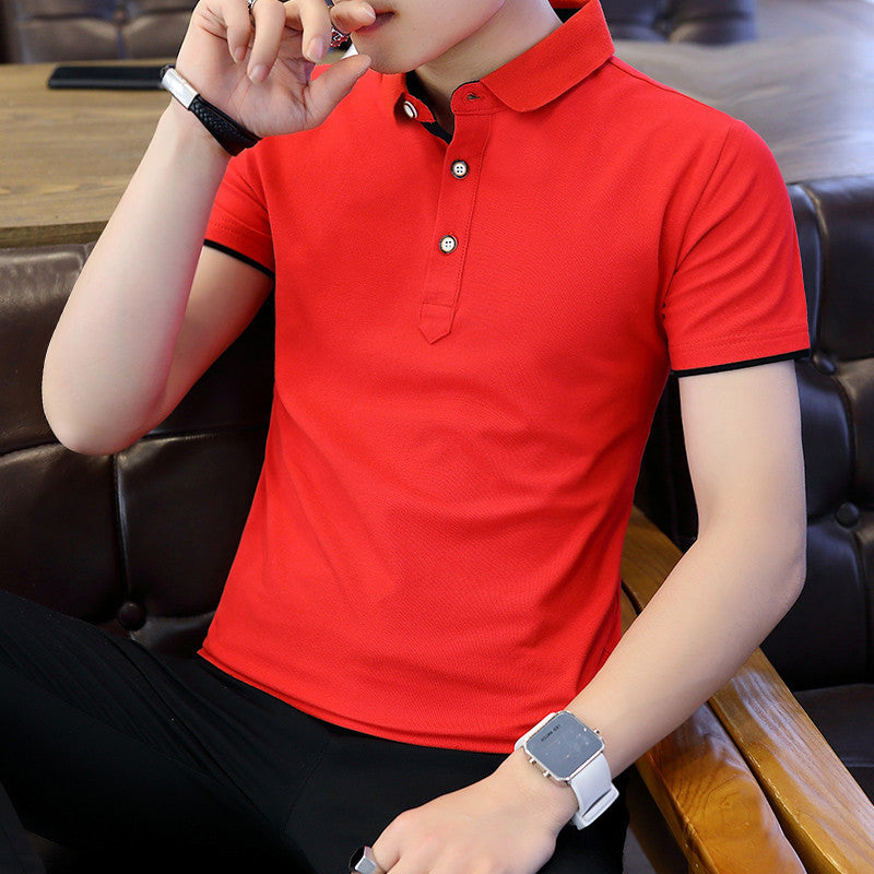 Polo Shirt For Men Casual Short Sleeve Polo Shirts Patchwork Turn-down Collar Zipper T-Shirt Summer Men Shirt Tops - ARCHSHOPE