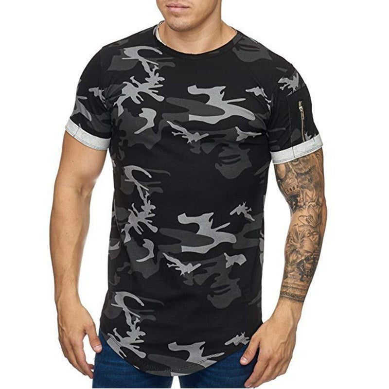 Men's T-shirt Camouflage Gradient Printing Casual Men's Short Sleeve T-shirt - ARCHSHOPE