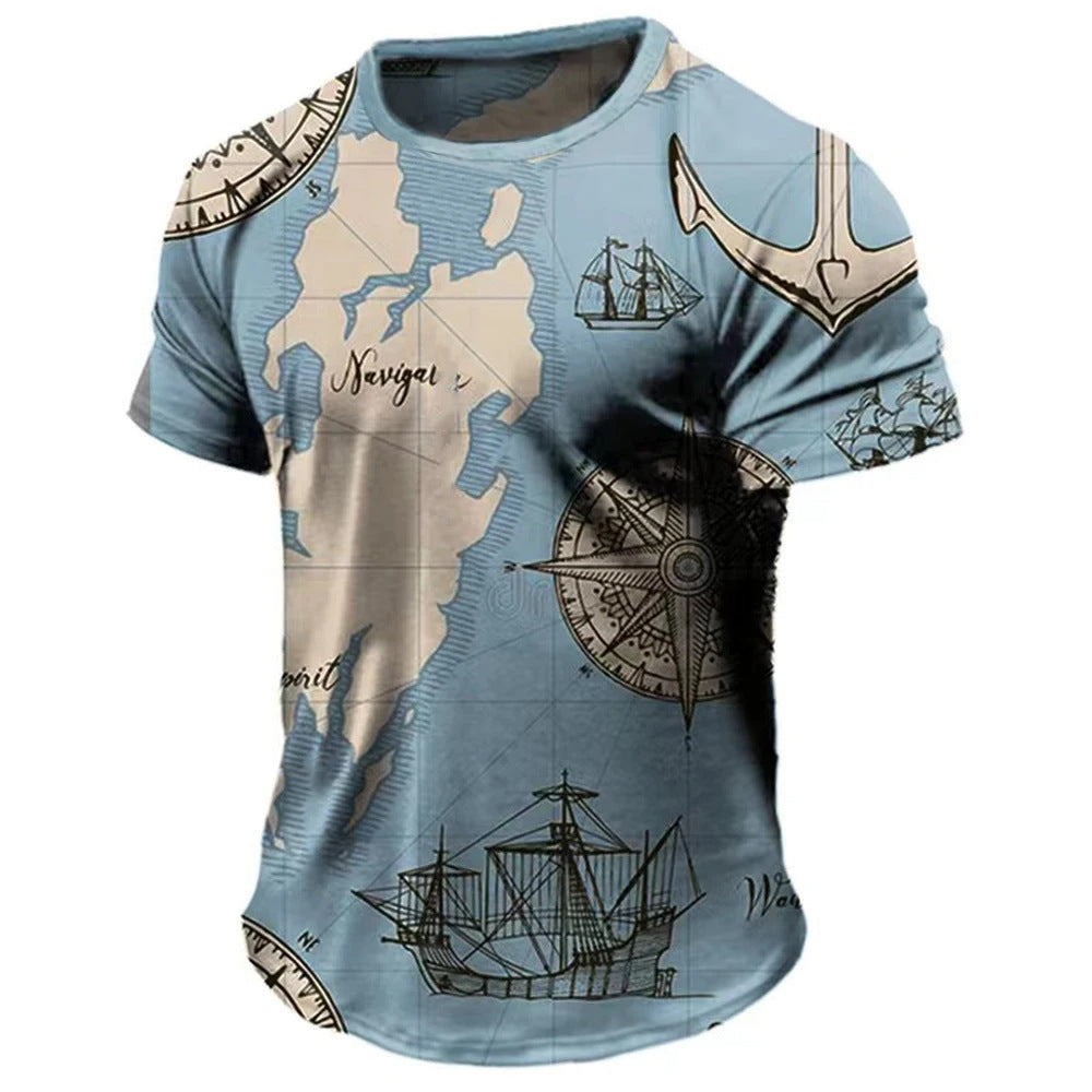 Men's Casual Loose Short Sleeves T-shirt Round Neck - ARCHSHOPE