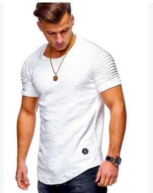 Men's Round Neck Slim Solid Color Short Sleeved T-shirt - ARCHSHOPE