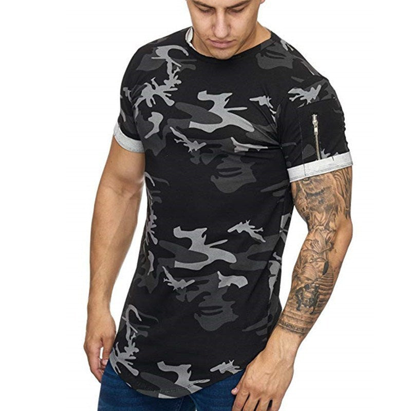 Men's T-shirt Camouflage Gradient Printing Casual Men's Short Sleeve T-shirt - ARCHSHOPE