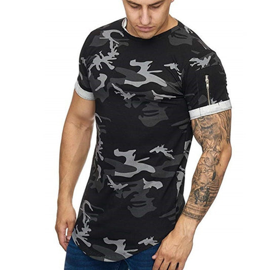 Men's T-shirt Camouflage Gradient Printing Casual Men's Short Sleeve T-shirt - ARCHSHOPE