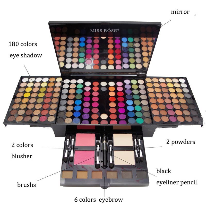 180 Colors Eyes Shadow Blush Set Personalized Piano-shaped Makeup Palette Box - ARCHSHOPE