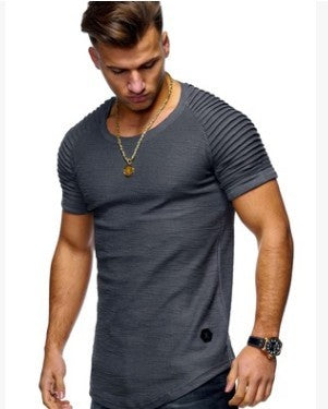 Men's Round Neck Slim Solid Color Short Sleeved T-shirt - ARCHSHOPE