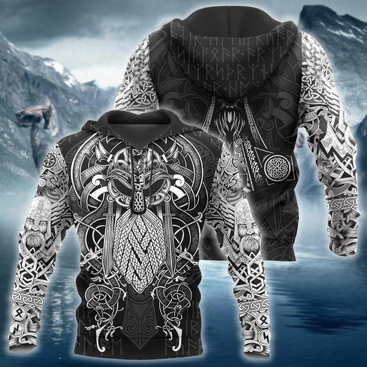 Viking Odin Best Viking Tattoo 3D Hoodies Men Women Hipster Streetwear Outfit - ARCHSHOPE