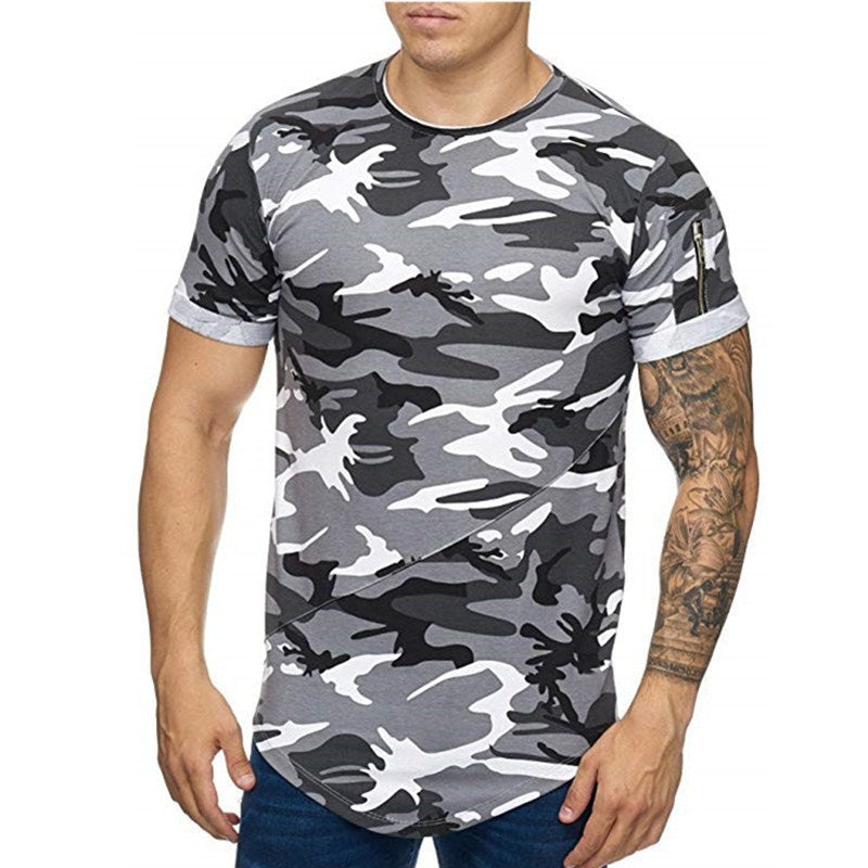 Men's T-shirt Camouflage Gradient Printing Casual Men's Short Sleeve T-shirt - ARCHSHOPE