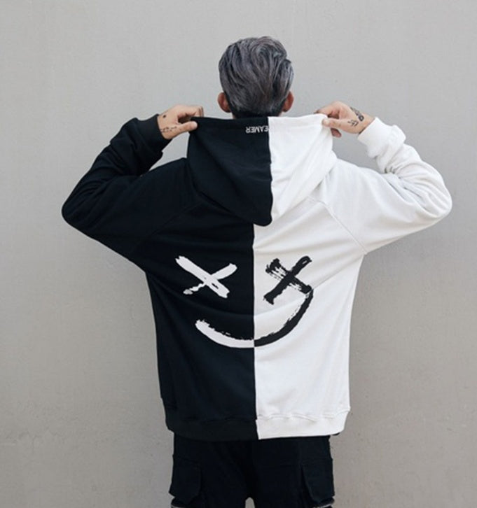 Men's Sweater   Stitching Hit Color Hooded Sweater - ARCHSHOPE