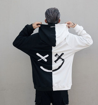 Men's Sweater   Stitching Hit Color Hooded Sweater - ARCHSHOPE