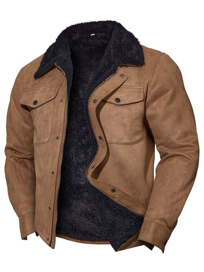 Men's Vintage Suede Casual Coat Lapel - ARCHSHOPE