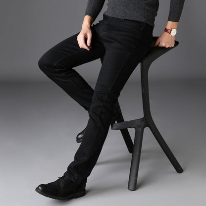 spring and summer new men's jeans men's Korean version of the trend of self-cultivation stretch pants youth black pants men
