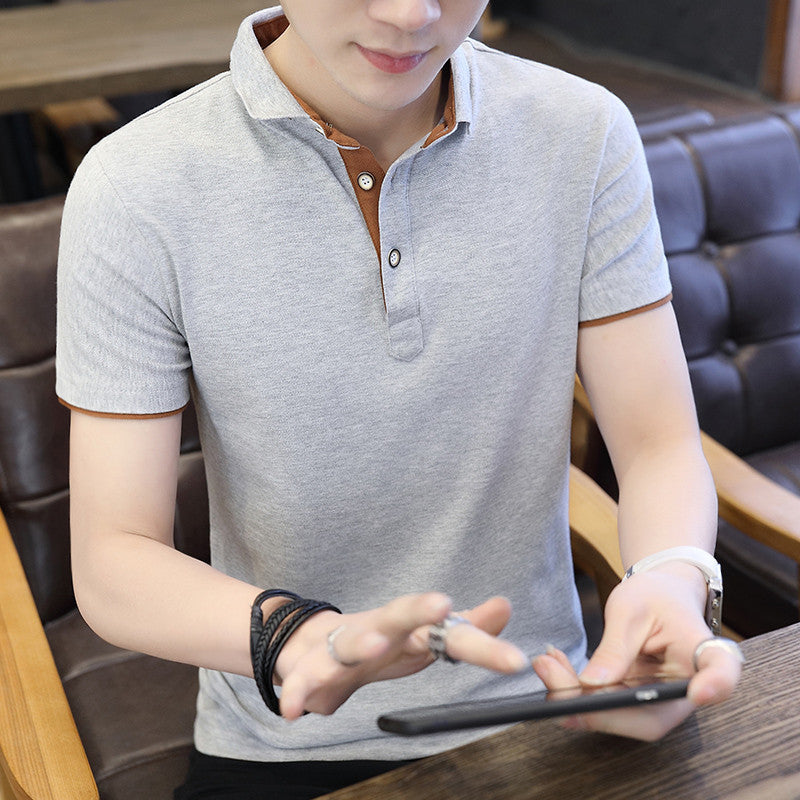 Polo Shirt For Men Casual Short Sleeve Polo Shirts Patchwork Turn-down Collar Zipper T-Shirt Summer Men Shirt Tops - ARCHSHOPE