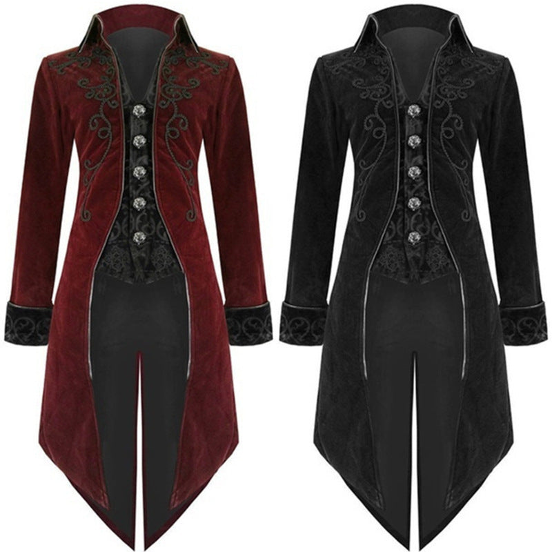 Long punk men's coat in vintage clothing