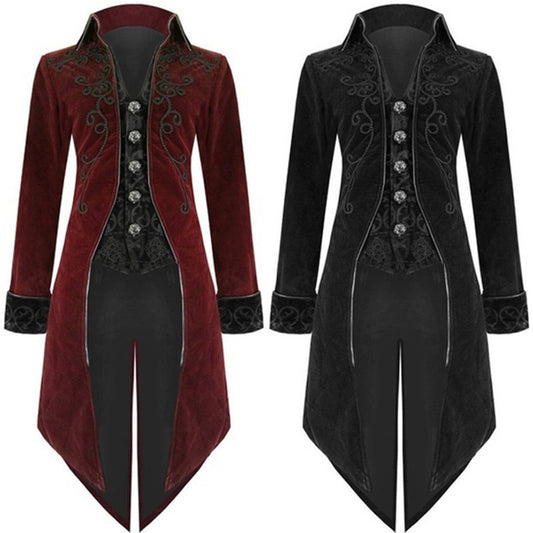 Long punk men's coat in vintage clothing