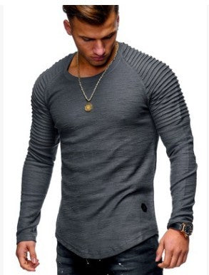 Men's Round Neck Slim Solid Color Short Sleeved T-shirt - ARCHSHOPE