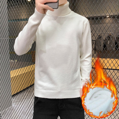 Turtleneck Sweater Plus Velvet Knitting Trend Of Self-cultivation All-match