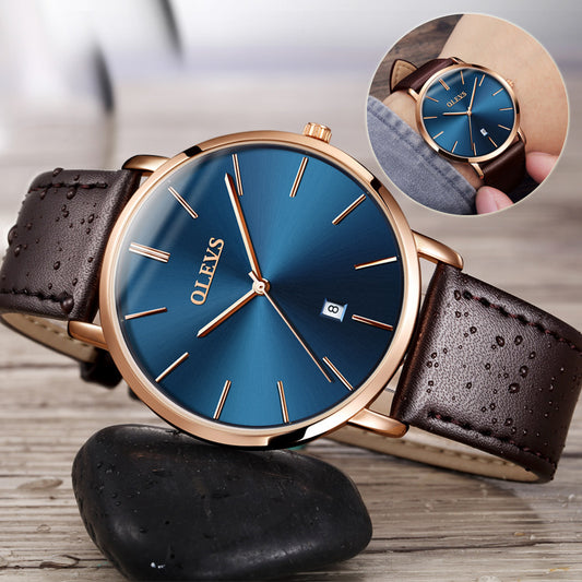 Fashion Casual Watch Men Luxury Brand Mens Watches Leather Sport Waterproof Auto Date Quartz Wristwatch - ARCHSHOPE
