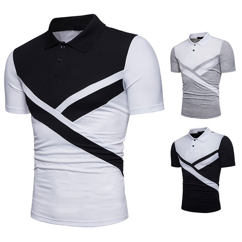 Irregular Stitching Short-Sleeved t-Shirt Polo Shirt - ARCHSHOPE