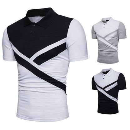 Irregular Stitching Short-Sleeved t-Shirt Polo Shirt - ARCHSHOPE