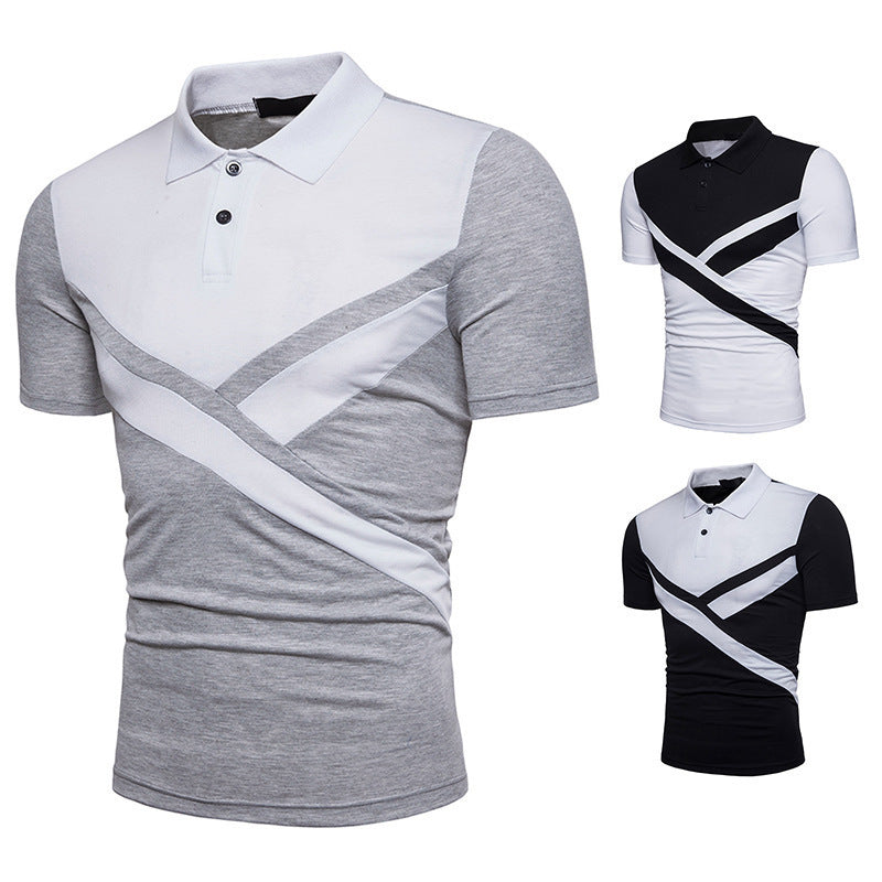 Irregular Stitching Short-Sleeved t-Shirt Polo Shirt - ARCHSHOPE