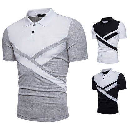 Irregular Stitching Short-Sleeved t-Shirt Polo Shirt - ARCHSHOPE
