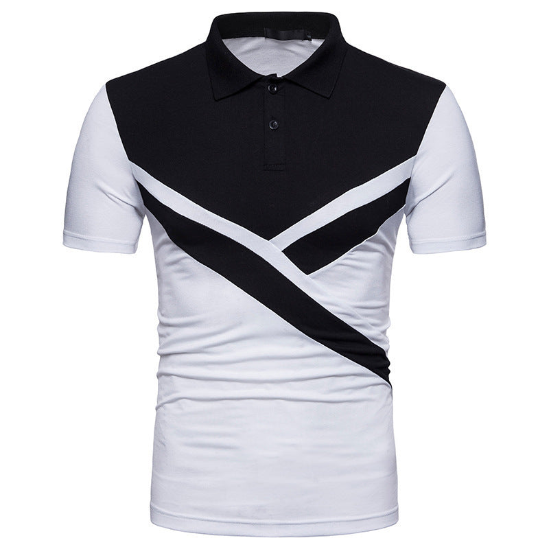 Irregular Stitching Short-Sleeved t-Shirt Polo Shirt - ARCHSHOPE