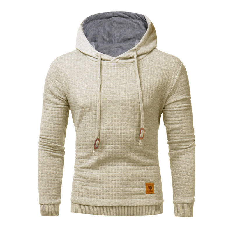 fo Square Pattern Quilted Classic  Men's  Casual Hoodies Men - ARCHSHOPE