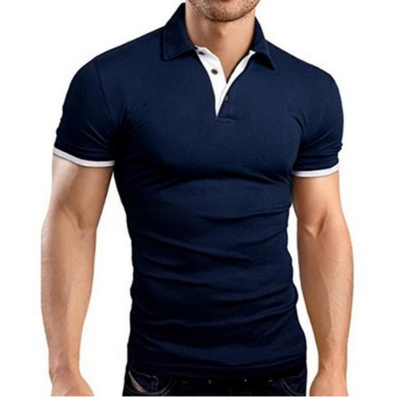 Men Tee Polo-Shirt Shorts-Sleeve Business Stritching MTP129 Men's Luxury Summer Covrlge - ARCHSHOPE