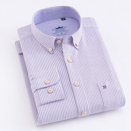 Long-sleeved Business Casual Non-iron Professional Plaid Shirt