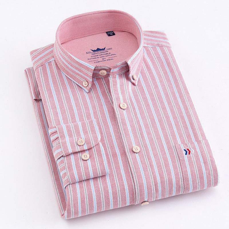 Chemise à carreaux professionnelle à manches longues, décontractée et sans repassage