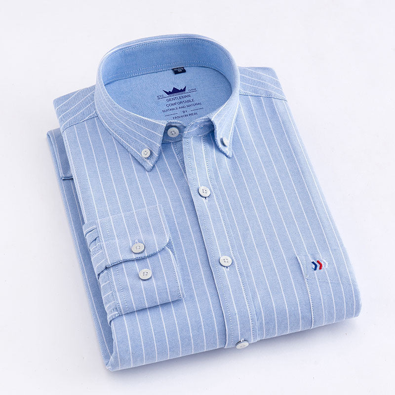 Chemise à carreaux professionnelle à manches longues, décontractée et sans repassage