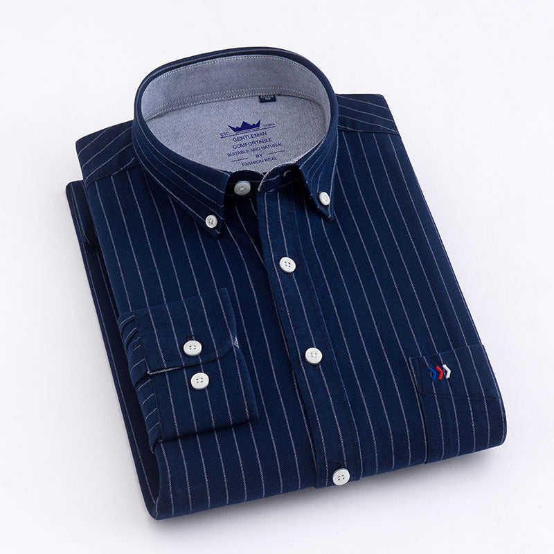 Chemise à carreaux professionnelle à manches longues, décontractée et sans repassage