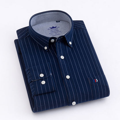 Chemise à carreaux professionnelle à manches longues, décontractée et sans repassage
