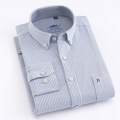 Chemise à carreaux professionnelle à manches longues, décontractée et sans repassage