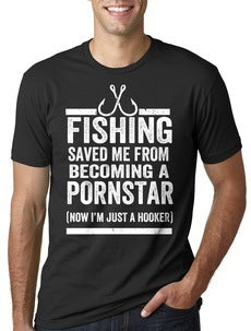 Fishing Saved Me T-Shirts For Men And Women European And American English Numbers And Letters Street Short-Sleeved Aliexpress - ARCHSHOPE