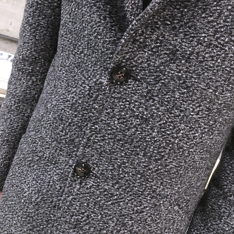 Foreign Trade Data Sell Through Autumn New Mid-Length Windbreaker Korean Men's Woolen Coat Men's Large Size Coat Male NF06