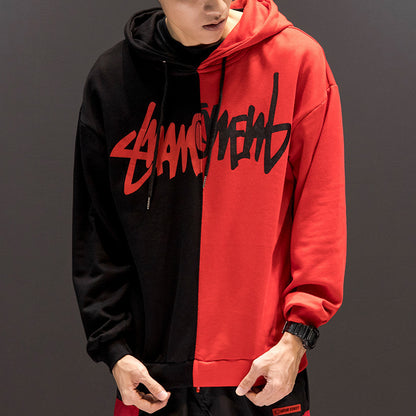 Men'S Casual Fashion Color-Blocking Sweater Long-Sleeved Sports Hooded Top Men'S Clothing - ARCHSHOPE