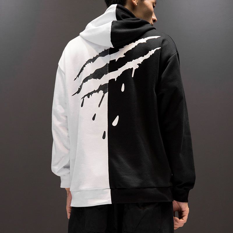 Men'S Casual Fashion Color-Blocking Sweater Long-Sleeved Sports Hooded Top Men'S Clothing - ARCHSHOPE