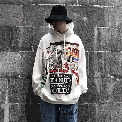 White Hip Hop Hoodie Streetwear Korean Fashion Gothic Sweatshirt Spring Tops Casual Funny Spring Autumn Harajuku Hoodies Male - ARCHSHOPE