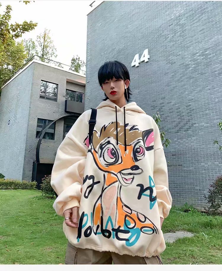 White Hip Hop Hoodie Streetwear Korean Fashion Gothic Sweatshirt Spring Tops Casual Funny Spring Autumn Harajuku Hoodies Male - ARCHSHOPE