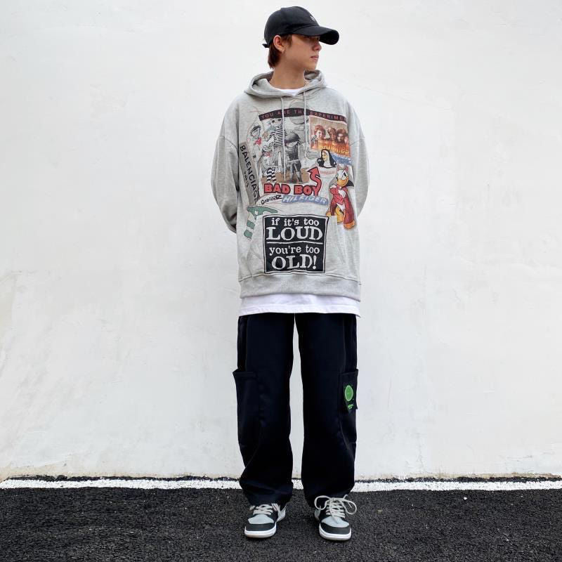 White Hip Hop Hoodie Streetwear Korean Fashion Gothic Sweatshirt Spring Tops Casual Funny Spring Autumn Harajuku Hoodies Male - ARCHSHOPE