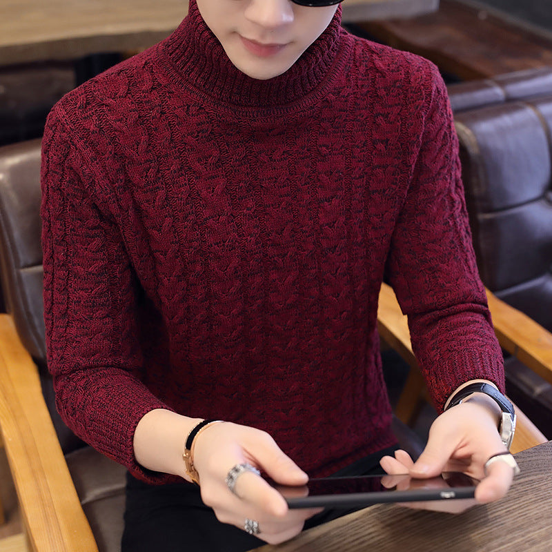 Rollkragenpullover für Herbst und Winter, einfarbig, Twist-Pullover