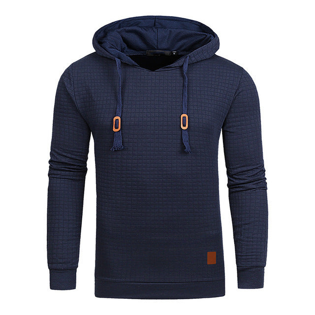 fo Square Pattern Quilted Classic  Men's  Casual Hoodies Men - ARCHSHOPE