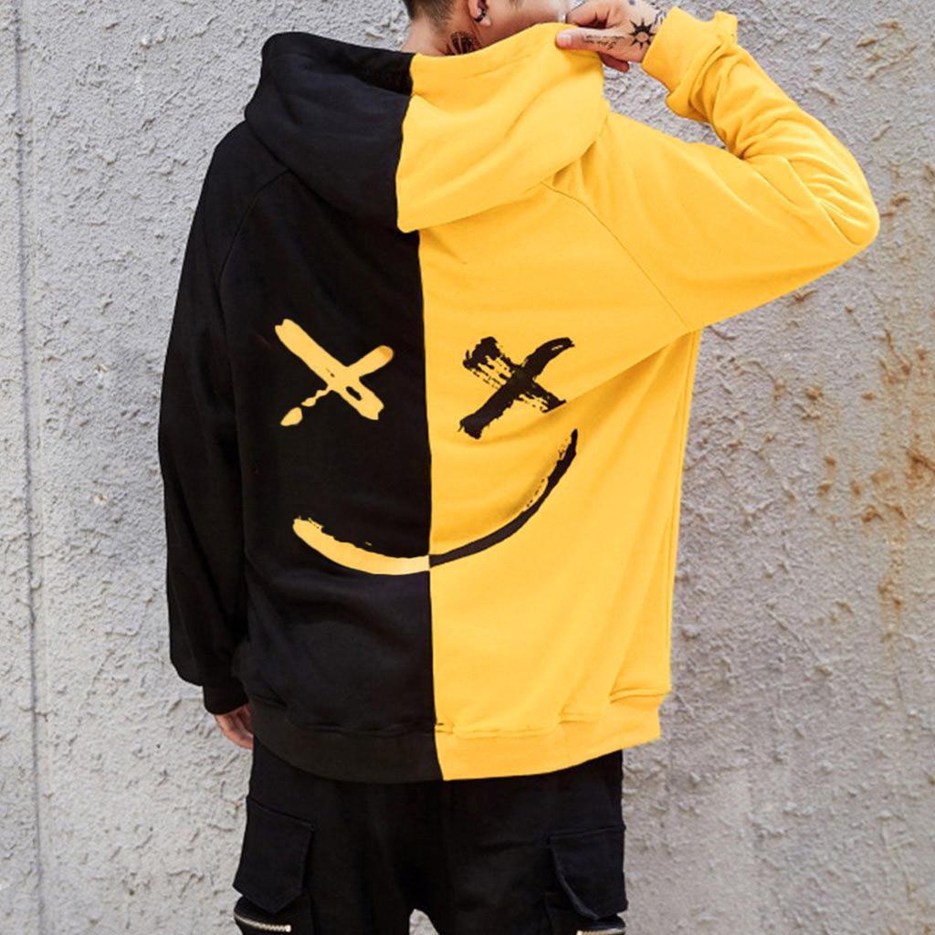 Men's Sweater   Stitching Hit Color Hooded Sweater - ARCHSHOPE