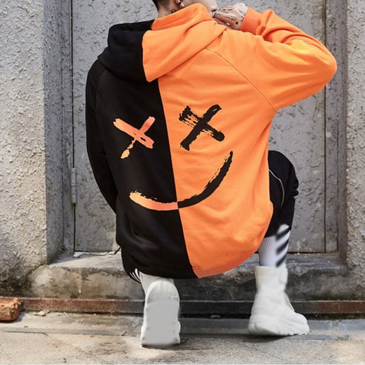 Men's Sweater   Stitching Hit Color Hooded Sweater - ARCHSHOPE