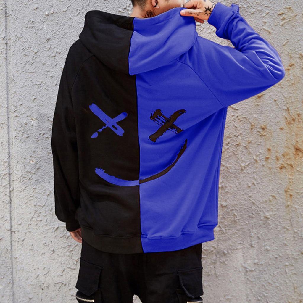 Men's Sweater   Stitching Hit Color Hooded Sweater - ARCHSHOPE