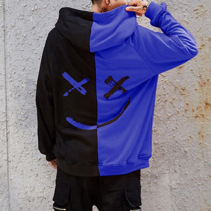 Men's Sweater   Stitching Hit Color Hooded Sweater - ARCHSHOPE