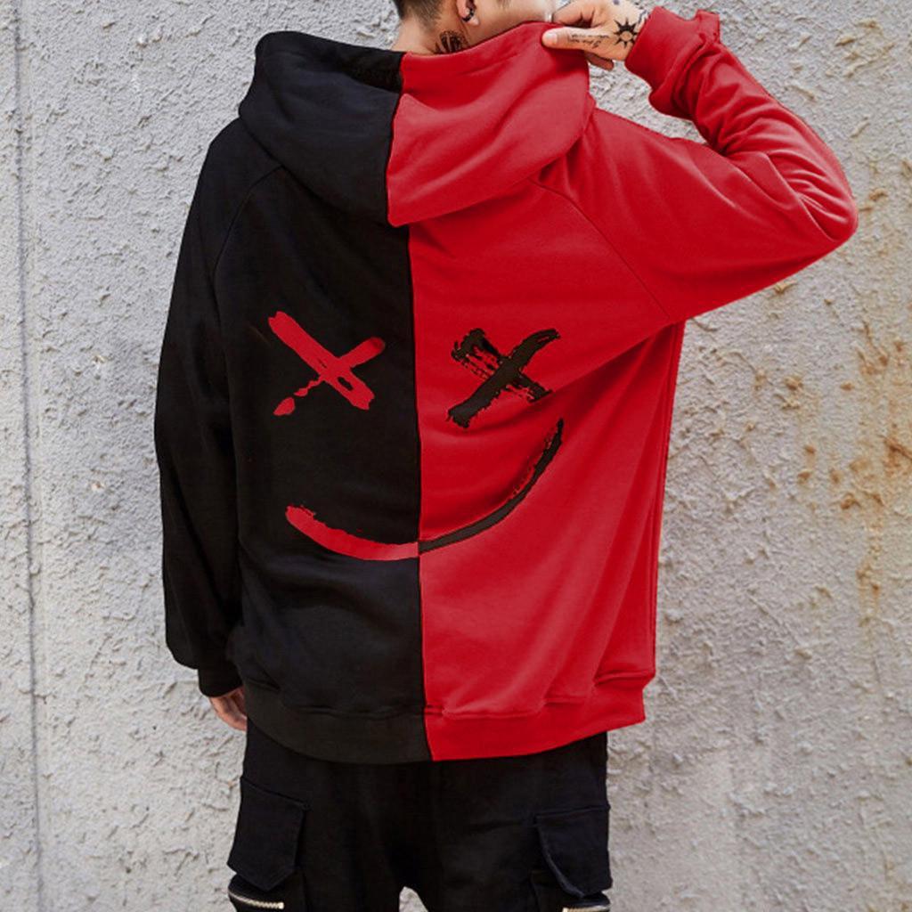 Men's Sweater   Stitching Hit Color Hooded Sweater - ARCHSHOPE