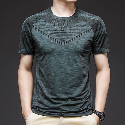 Ice Silk Short Sleeve Summer Running Men''s Elastic Quick Drying Fitness Track And Field Basketball Training T-Shirt - ARCHSHOPE