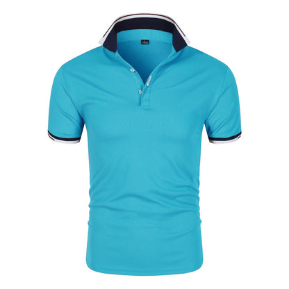 Men's POLO Shirt Short Sleeve T-Shirt Lapel Solid Color - ARCHSHOPE
