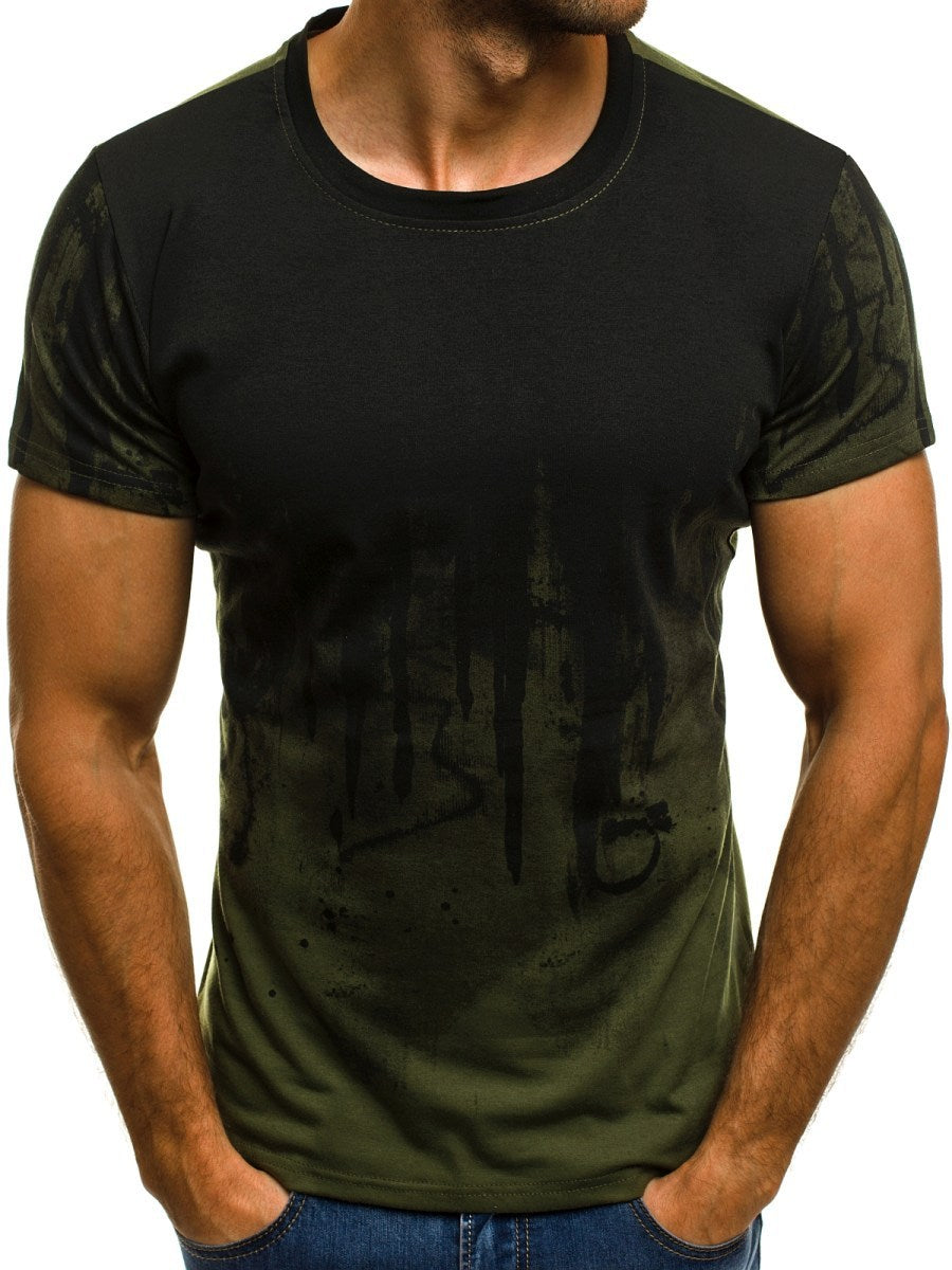 E-BAIHUI Men Fitness Compression T-Shirt Casual Cotton Black And Red Gradient High Quality Slim Shirt Men Fashion Tee Tops CG002 - ARCHSHOPE